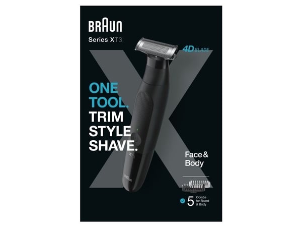 Braun XT3200, Svart, Rostfritt stål, Rektangel, 1 mm, 5 mm, Universal