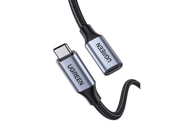 Ugreen USB-C 3.1 Extension Cable, 1 m, USB C, USB C, USB 3.2 Gen 2 (3.1 Gen 2), 10 Gbit/s, Svart, Grå