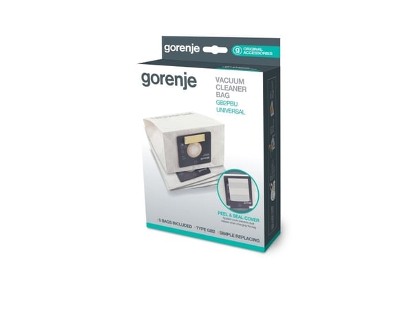 Gorenje GB2PBU, Trummdammsugare, Dammpåse, Vit, 165 mm, 210 mm, 50 mm