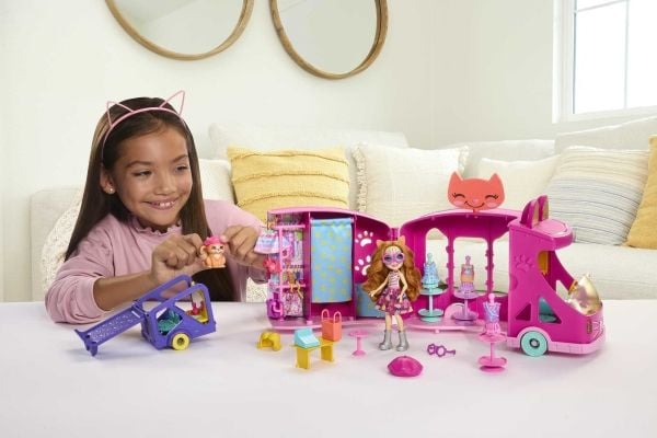 Mattel Enchantimals Mobilne studio mody + lalka Kotek (HPB34)