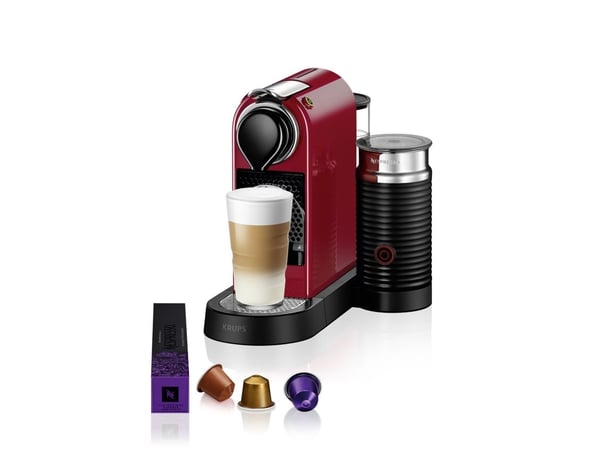 Kaffemaskin Krups XN7615 Nespresso Citiz&amp;Milk kaffekapselmaskin, rød