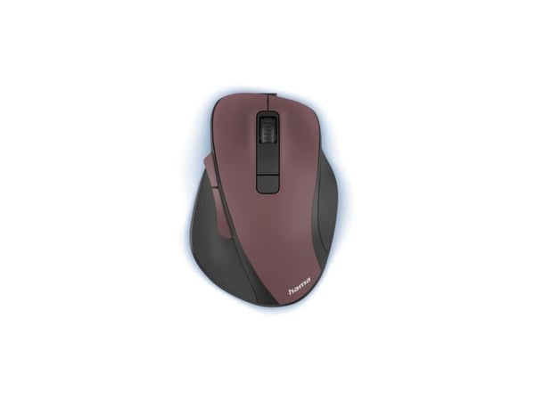 Hama MW-500 Recharge, Oikeakätinen, Optinen, Langaton RF, 1600 DPI, Musta, Burgundi