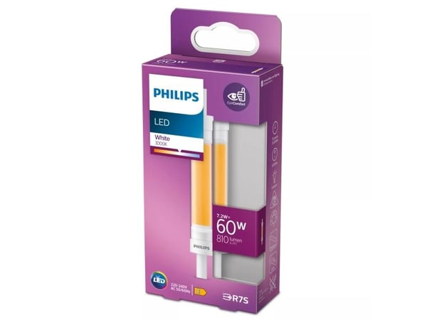 Philips - LED-lyspære - R7s - 7.2 W (ekvivalent 60 W) - klasse E - hvitt lys - 3000 K