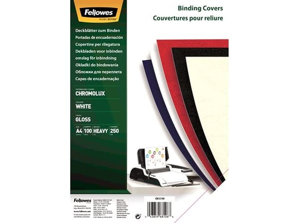 Herlitz pärm-/bindryggomslag för bindare A4 chromolux (100) vit