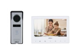 Dahua 4-Wire Series KTA02 - Video Intercom Kit - IP intercom station with monitor - med kamera - hvit, sølv