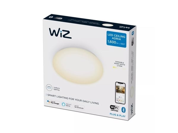WiZ taklampe Adria White - Smart LED-belysning - varmt hvitt lys - integrert LED - 17W - Wi-Fi