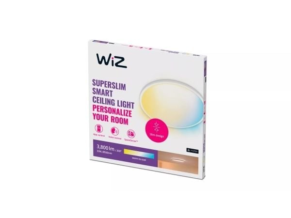 WiZ taklampe SuperSlim White - smart LED-belysning - varm til kaldhvit - integrert LED - 32W - Wi-Fi