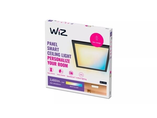 WiZ taklampa panel kvadrat svart - smart LED-belysning - varm till kallvit - integrerad LED - 36W