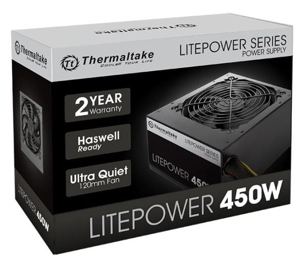 Thermaltake Litepower G2, 450 W, 230 V, 50 - 60 Hz, 5 A, Aktiivinen, 100 W