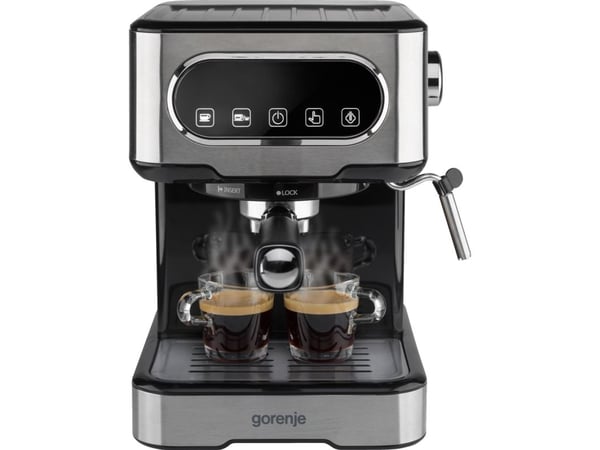 Gorenje 737434, Espressomaskin, 1,5 l, Svart, Rustfritt stål