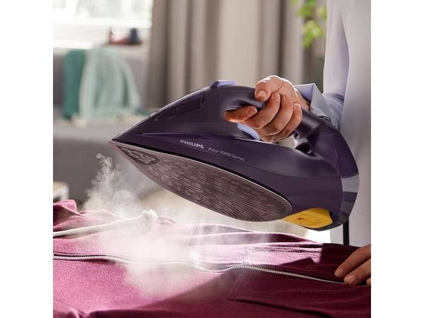 Philips Azur 7000 Series DST7051 - Dampstrykejern med automatisk slukking - såleplate: SteamGlide Elite - 2800 W - dark purple