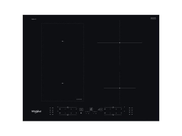 Whirlpool WL B4265 BF/IXL - Induksjonskomfyrtopp - 4 plater - Nisje - bredde: 56 cm - dybde: 48 cm - med frontpynt av rustfritt stål - svart
