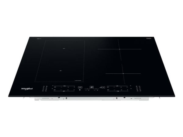 Whirlpool WL B4265 BF/IXL - Induksjonskomfyrtopp - 4 plater - Nisje - bredde: 56 cm - dybde: 48 cm - med frontpynt av rustfritt stål - svart
