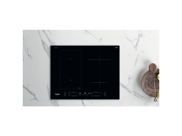 Whirlpool WL B4265 BF/IXL - Induksjonskomfyrtopp - 4 plater - Nisje - bredde: 56 cm - dybde: 48 cm - med frontpynt av rustfritt stål - svart