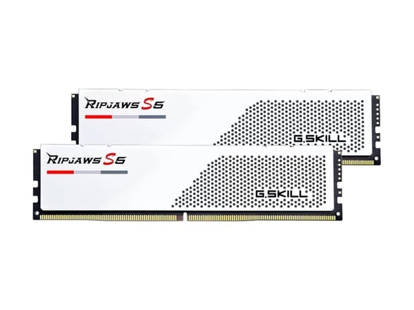 G.Skill Ripjaws S5 - DDR5 - sats - 64 GB: 2 x 32 GB - DIMM 288-pin - 5600 MT/s / PC5-44800 - CL36 - 1.25 V - ej buffrad - icke ECC - matt vit