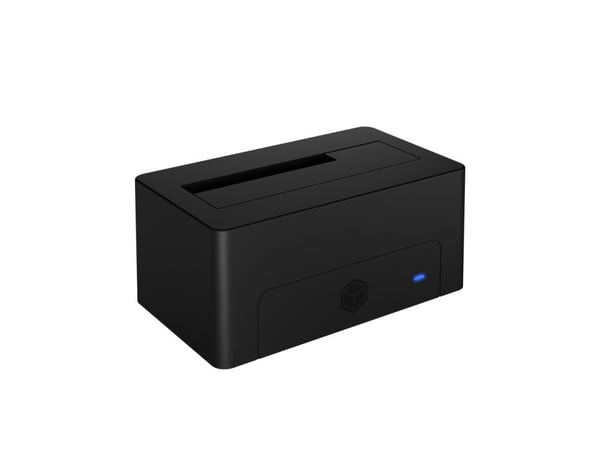 ICY BOX IB-1121-U3 - HDD / SSD dockningsstation - fack: 1 - 2,5 tum/3,5 tum delad - SATA 6Gb/s - USB 3.2 (Gen 1) - svart