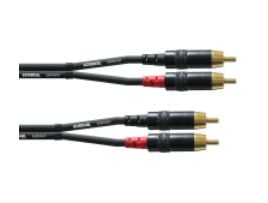 Cordial CFU 0.6 CC, 2 x RCA, Hanstik, 2 x RCA, Hanstik, 0,6 m, Musta