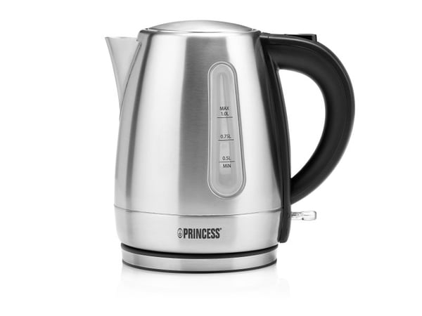 Princess 236023, 1 L, 2200 W, Musta, Ruostumaton teräs, Ruostumaton teräs, Veden tason ilmaisin, Suodatus