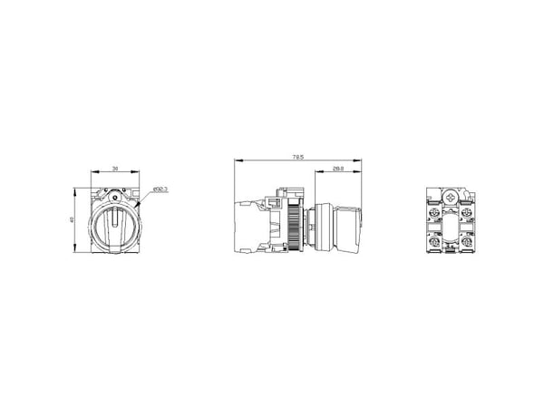 Siemens 3SU1150-2BM60-1NA0, IP67, IP69K, 2,23 cm, 60 mm, 100 mm, 60 mm, 90 g
