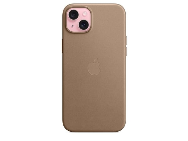 Apple - Beskyttende deksel for mobiltelefon - MagSafe-samsvar - mikrotvill, FineWoven - musegrått - for iPhone 15 Plus