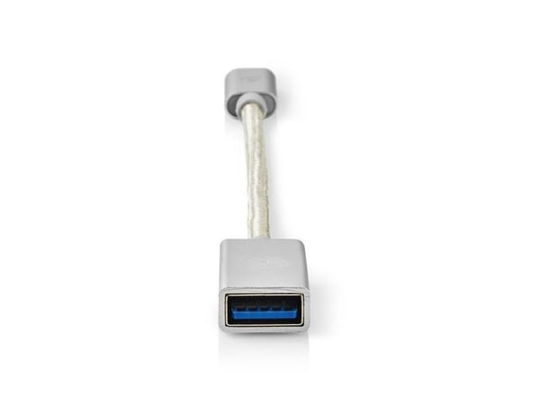 Nedis CCTB61710AL015, 0,15 m, USB C, USB A, USB 3.2 Gen 1 (3.1 Gen 1), 5 Gbit/s, Gjuten aluminium