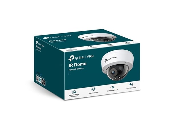 TP-Link VIGI C240I (4mm), IP-sikkerhetskamera, Inne & Ute, Koblet med ledninger (ikke trådløs), CE, BSMI, VCCI, ONVIF, Tak/Vegg, Sort, Hvit
