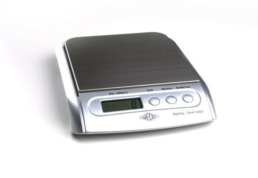 Wedo Electronic Scale OPTIMO Steel 5000, LCD, 4x 1.5 V AAA, Hopea, 245 x 186 x 40 mm, 650 g