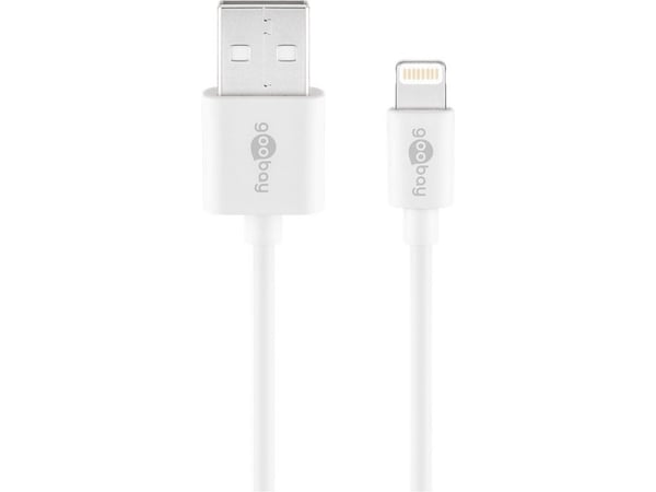 Goobay 72909, 3 m, Lightning, USB A, Hankontakt, Hankontakt, Vit