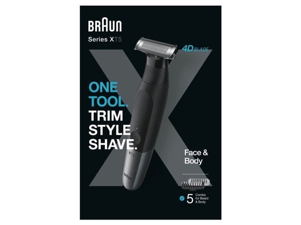 Braun XT5100, Pestävä, Akku, Musta, Harmaa