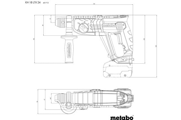 Metabo KH 18 LTX 24, SDS Plus, Sort, 2,4 cm, 1400 RPM, 2,1 J, 5200 bpm