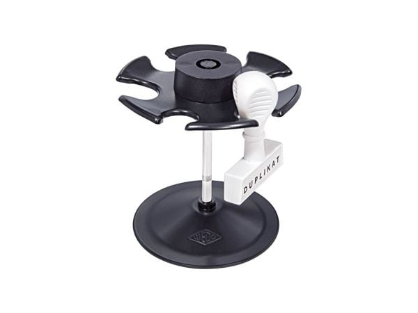 WEDO stempelholder 6-delt, rund, sort plate av pulverlakkert metall, forniklet søyle (64 601)