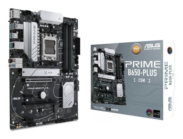ASUS Prime B650-Plus-CSM - Hovedkort - ATX - Socket AM5 - AMD B650 Chipset - USB-C 3.2 Gen2, USB 3.2 Gen 2, USB 3.2 Gen 1, USB-C 3.2 Gen 1 - 2.5 Gi...