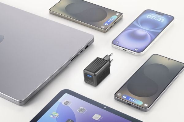 Cellularline MULTIPOWER MICRO - Strømadapter - ultra-kompakt - 45 watt - 3 A - PD, SFC 2.0 - 2 utgangskontakter (USB-C, USB) - svart