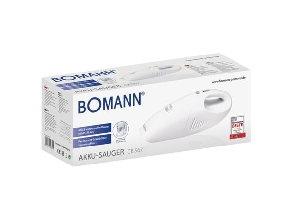 Bomann CB 967, Tørr, Hvit, Batteri, 5,5 V, 230 V, Innebygget