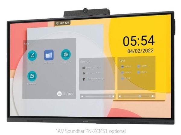 Sharp PNL752B, interaktivt flatskjerm, 190,5 cm (75"), LCD, 3840 x 2160 piksler, Wi-Fi, 16/7