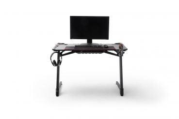 DXRacer MASTER LED, Rak, Rektangulär form, Spela, Svart, Z-ben, Svart, Röd