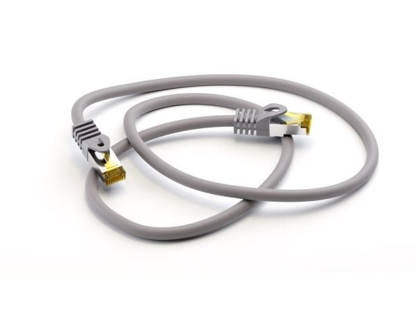 goobay - Koblingskabel - RJ-45 (hann) til RJ-45 (hann) - 50 cm - SFTP, PiMF - CAT 7 - formstøpt - grå