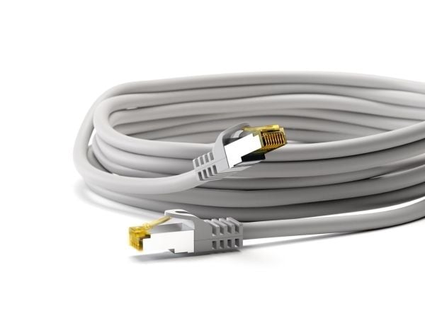 goobay - Koblingskabel - RJ-45 (hann) til RJ-45 (hann) - 50 cm - SFTP, PiMF - CAT 7 - formstøpt - grå