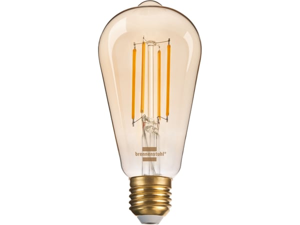 Brennenstuhl 1294870272, Smart glödlampa, Wi-Fi, Guld, Transparent, LED, E27, Glödlampa päron Brennenstuhl 1294870272, Smart glödlampa, Wi-Fi, Guld, Transparent, LED, E27, Glödlampa päron
