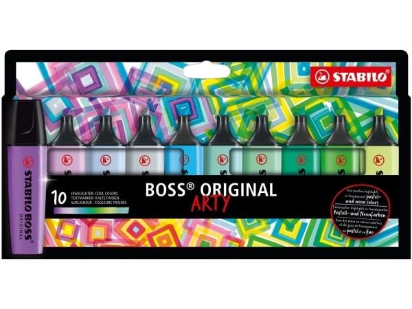 STABILO BOSS ORIGINAL, 10 kpl, Monivärinen, Taltan pää, Monivärinen, 70/55, 70/155, 70/111, 70/194, 70/31, 70/113, 70/116, 70/51, 70/33, 70/133, Su...