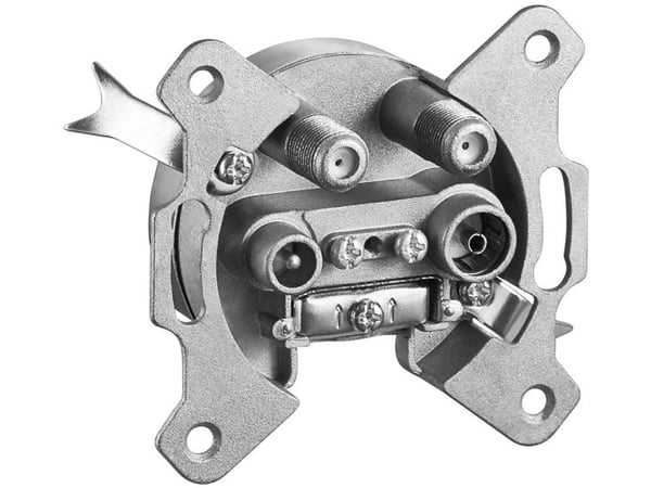 Goobay 67049, TV + SAT, 2400 MHz, 3 dB, 75 ohm (O), Silver, Metall
