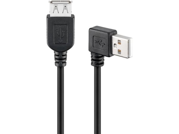 Goobay 95702-GB, 0,3 m, USB A, USB A, USB 2.0, uros-/naarasliitin, musta