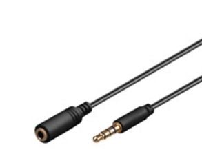 Goobay 3m 3.5mm, 3.5mm, Hankjønn, 3.5mm, Hunkjønn, 3 m, Sort