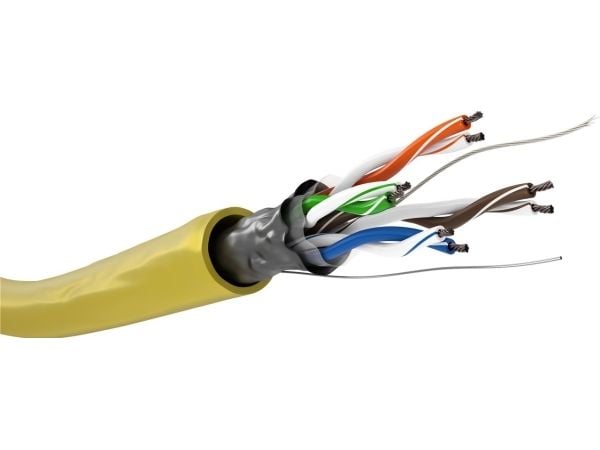 Goobay 93266, 100 m, Cat5e, F/UTP (FTP), Gult