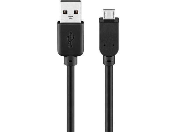 Goobay 95735, 0,3 m, USB A, Micro-USB B, USB 2.0, Hankjønn/hankjønn, Sort