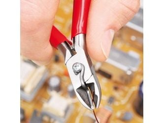 Knipex KP-7702130, Handdriven kabelavbitare, Blå, Röd, Plast, Stål, Blå, Röd, Rostfritt stål, 60 HRC, 1,8 cm