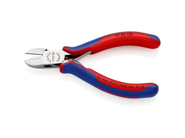 Knipex KP-7702130, Handdriven kabelavbitare, Blå, Röd, Plast, Stål, Blå, Röd, Rostfritt stål, 60 HRC, 1,8 cm