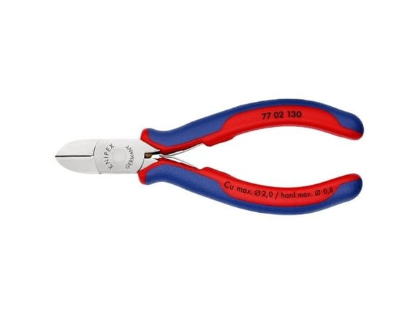 Knipex KP-7702130, Handdriven kabelavbitare, Blå, Röd, Plast, Stål, Blå, Röd, Rostfritt stål, 60 HRC, 1,8 cm