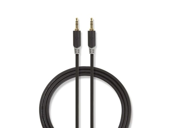 Nedis - Audiokabel - mini-phone stereo 3,5 mm han till mini-phone stereo 3,5 mm han - 5 m - antracit (sort) - rund