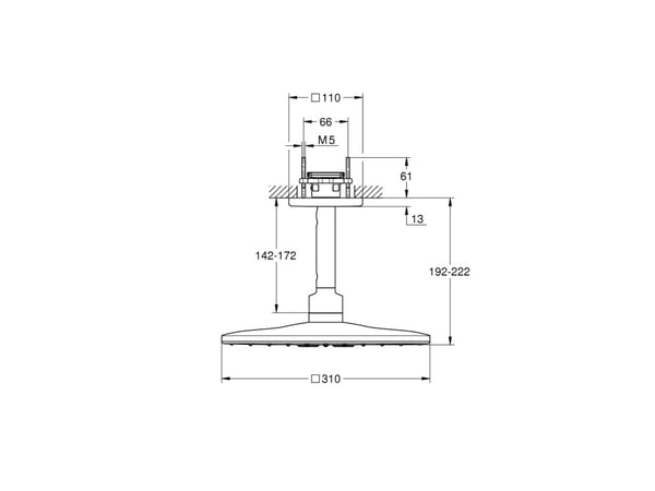 Rainshower 310 SmartActive Cube huvudduschset (tak) 142 mm